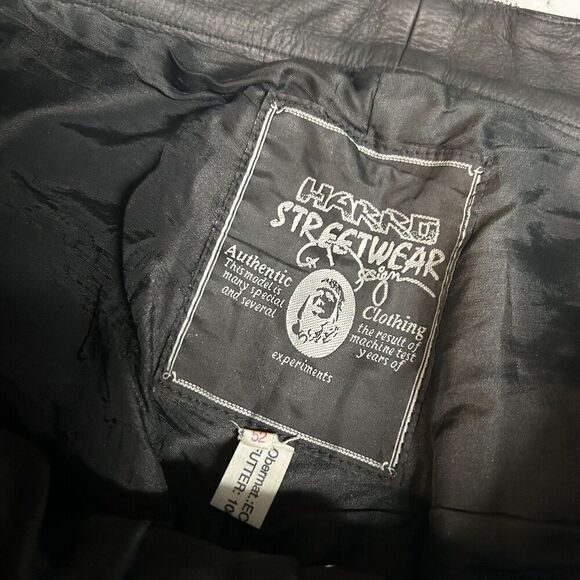 Harro Mens Black Leather Motorcycle Trousers | Vintage Protective Biker Gear VTG - Picture 4 of 11